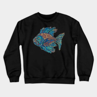 Light blue colorful fish drawing Crewneck Sweatshirt